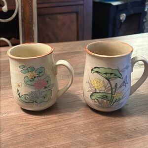 Floral Ceramic Mugs -set of 2 stoneware Northcraft ceramic mug mores